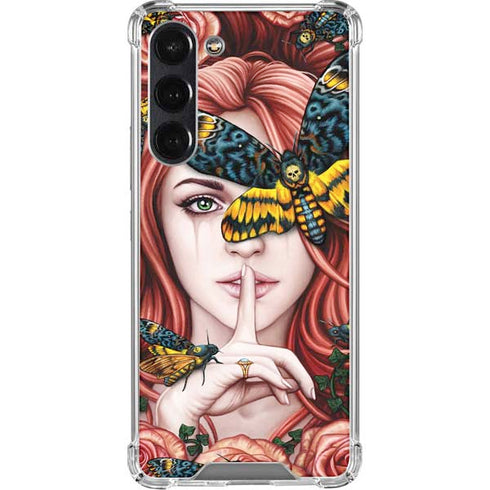 Gothic Woman and Death Moth Butterflies by Sarah Richter Galaxy S24 FE Clear Case